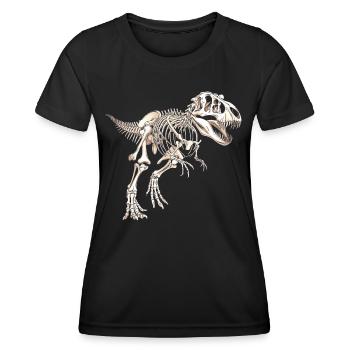 Funny T-Rex Tyrannosaurus Rex Dinosaur Skeleton - Women's Functional T-Shirt - black - Front - AI Model Female 172 light (172cm)