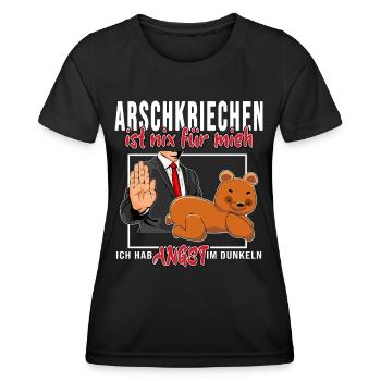 arbeiter meme arschkriechen is nix für mich be you - Frauen Funktions-T-Shirt - Schwarz - Vorne - AI Model Female 172 light (172cm)