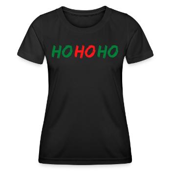 HO HO HO - T-shirt sport Femme - noir - Devant - AI Model Female 172 light (172cm)