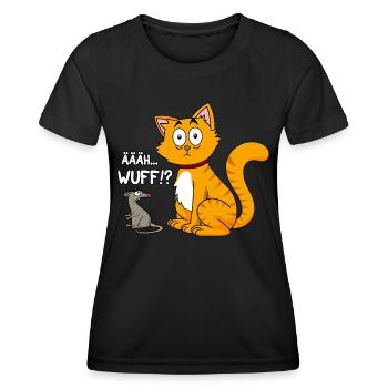 Ääh wuff - Frauen Funktions-T-Shirt - Schwarz - Vorne - AI Model Female 172 light (172cm)