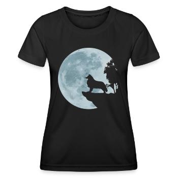 Colley Full Moon Collies Chien Coeur Chiens Cadeau - T-shirt sport Femme - noir - Devant - AI Model Female 172 light (172cm)