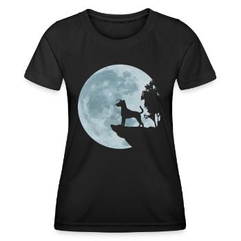 Jack Russell Terrier dog full moon Jacki gift - Women's Functional T-Shirt - black - Front - AI Model Female 172 light (172cm)