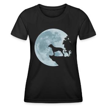 English Pointer Jäger Hund Mond Jagdhund Geschenk - Frauen Funktions-T-Shirt - Schwarz - Vorne - AI Model Female 172 light (172cm)