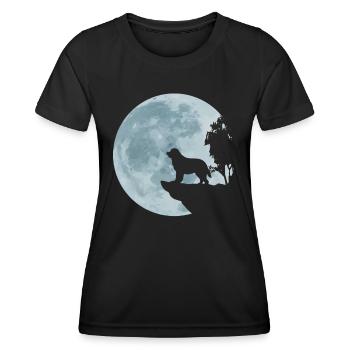 Cadeau d'amour de chien terre-neuvien pleine lune Canada - T-shirt sport Femme - noir - Devant - AI Model Female 172 light (172cm)