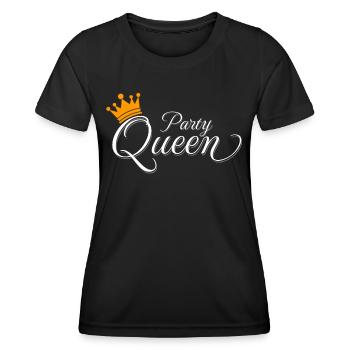 Party Queen with Crown - Women's Functional T-Shirt - black - Front - AI Model Female 172 light (172cm)