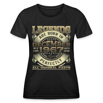 Original December 1967 55th Birthday Legend - Women's Functional T-Shirt - black - Front - AI Model Female 172 light (172cm)