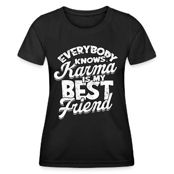 Karma Meditation Fate Gift Idea Gift S - Women's Functional T-Shirt - black - Front - AI Model Female 172 light (172cm)