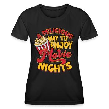 Popcorn Cinema Gift Gift Idea Film Mais Filma - Women's Functional T-Shirt - black - Front - AI Model Female 172 light (172cm)