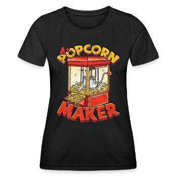 Popcorn Cinema Gift Gift Idea Film Corn Filma - Women's Functional T-Shirt - black - Front - AI Model Female 172 light (172cm)