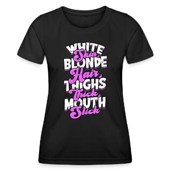 thick thick thighs thick thighs thighs - Women's Functional T-Shirt - black - Front - AI Model Female 172 light (172cm)