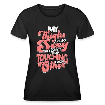 thick thick thighs thick thighs thighs - Women's Functional T-Shirt - black - Front - AI Model Female 172 light (172cm)
