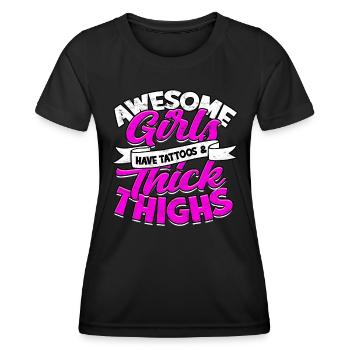 Dick Thick Thighs Thick Thighs Thighs - Women's Functional T-Shirt - black - Front - AI Model Female 172 light (172cm)