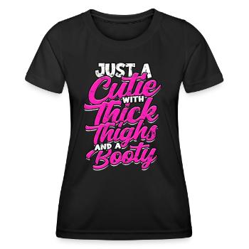 thick thick thighs thick thighs thighs - Women's Functional T-Shirt - black - Front - AI Model Female 172 light (172cm)