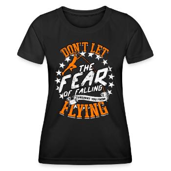 Pole Viertel und Feldstabhochsprung - Frauen Funktions-T-Shirt - Schwarz - Vorne - AI Model Female 172 light (172cm)