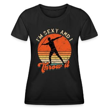 Speer lance des œuvres d’athlétisme - T-shirt sport Femme - noir - Devant - AI Model Female 172 light (172cm)
