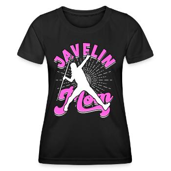 Speer werfen Mutter Leichtathletikwerke - Frauen Funktions-T-Shirt - Schwarz - Vorne - AI Model Female 172 light (172cm)