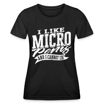 Micropénis Petit Pénis Sexe Cock Club Micro - T-shirt sport Femme - noir - Devant - AI Model Female 172 light (172cm)