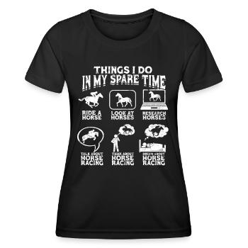 horse racing horse riding horses rider gift g - Women's Functional T-Shirt - black - Front - AI Model Female 172 light (172cm)