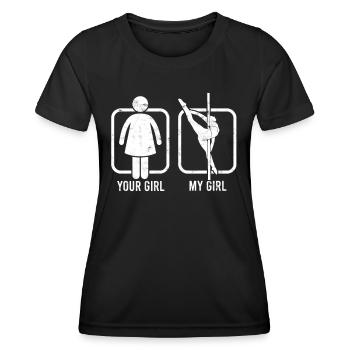 pole dance geschenk tänzerin geschenkidee fitness - Frauen Funktions-T-Shirt - Schwarz - Vorne - AI Model Female 172 light (172cm)