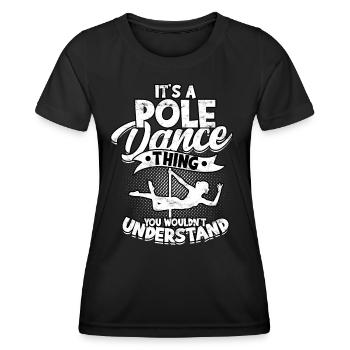 Pole Dance Gift Dancer Gift Idea Fitness - T-shirt sport Femme - noir - Devant - AI Model Female 172 light (172cm)