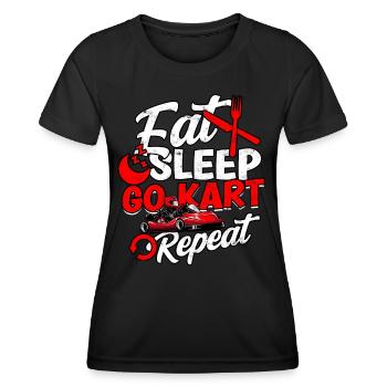 Kart conduite de kart pilotes de course Pilotes de course - T-shirt sport Femme - noir - Devant - AI Model Female 172 light (172cm)