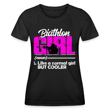 biathlon sport winter sports ski gift saying lan - Women's Functional T-Shirt - black - Front - AI Model Female 172 light (172cm)