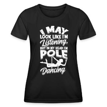 pole dance présent danseur cadeau idée remise en forme - T-shirt sport Femme - noir - Devant - AI Model Female 172 light (172cm)