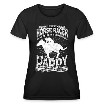 courses de chevaux balade à cheval chevaux cavalier cadeau g - T-shirt sport Femme - noir - Devant - AI Model Female 172 light (172cm)