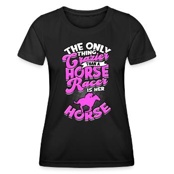 courses de chevaux balade à cheval chevaux cavalier cadeau g - T-shirt sport Femme - noir - Devant - AI Model Female 172 light (172cm)