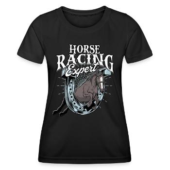 courses de chevaux balade à cheval chevaux cavalier cadeau g - T-shirt sport Femme - noir - Devant - AI Model Female 172 light (172cm)