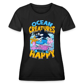 biologie marine biologiste marin biologie marine biologiste - T-shirt sport Femme - noir - Devant - AI Model Female 172 light (172cm)