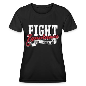 États-Unis Amérique Immigrants Citoyens américains FL américain - T-shirt sport Femme - noir - Devant - AI Model Female 172 light (172cm)