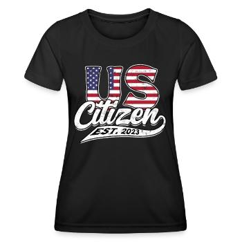États-Unis Amérique Immigrants Citoyens américains FL américain - T-shirt sport Femme - noir - Devant - AI Model Female 172 light (172cm)