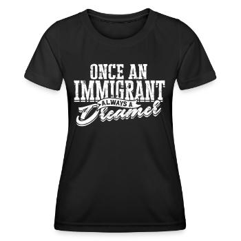 États-Unis Amérique Immigrants Citoyens américains FL américain - T-shirt sport Femme - noir - Devant - AI Model Female 172 light (172cm)