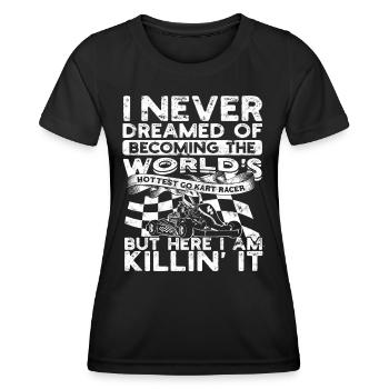 Kart conduite de kart pilotes de course Pilotes de course - T-shirt sport Femme - noir - Devant - AI Model Female 172 light (172cm)