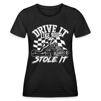 Kart conduite de kart pilotes de course Pilotes de course - T-shirt sport Femme - noir - Devant - AI Model Female 172 light (172cm)