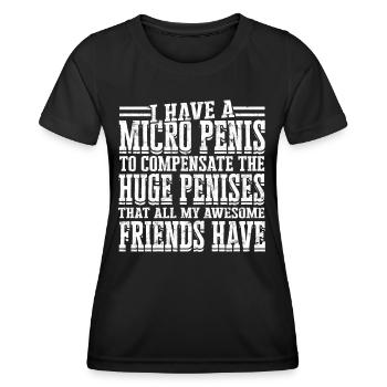 Micropénis Petit Pénis Sexe Cock Club Micro - T-shirt sport Femme - noir - Devant - AI Model Female 172 light (172cm)