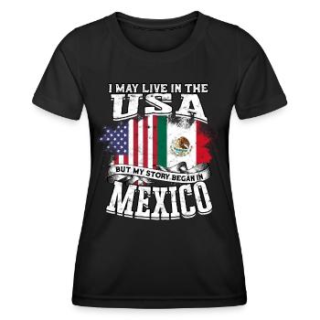 États-Unis Amérique Immigrants Citoyens américains FL américain - T-shirt sport Femme - noir - Devant - AI Model Female 172 light (172cm)