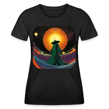Mystical God in Space - Women's Functional T-Shirt - black - Front - AI Model Female 172 light (172cm)