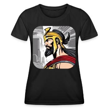 Sparta Krieger - Frauen Funktions-T-Shirt - Schwarz - Vorne - AI Model Female 172 light (172cm)