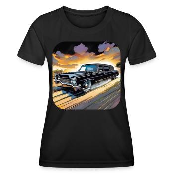 Corbillard Vintage cool - T-shirt sport Femme - noir - Devant - AI Model Female 172 light (172cm)