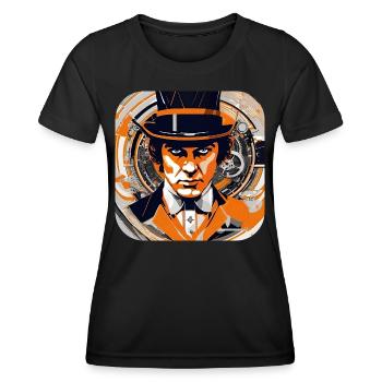 Cooles Steampunk Design - Frauen Funktions-T-Shirt - Schwarz - Vorne - AI Model Female 172 light (172cm)