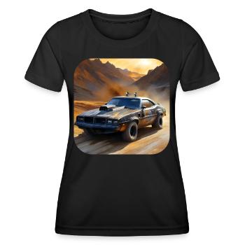 Cooles Steampunk Auto - Frauen Funktions-T-Shirt - Schwarz - Vorne - AI Model Female 172 light (172cm)
