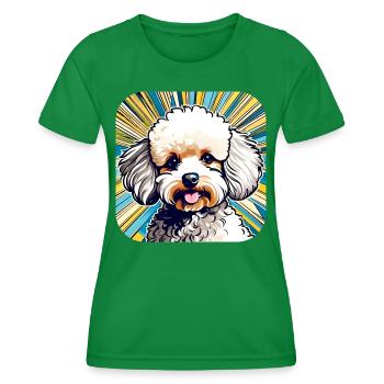 Caniche jouet mignon II - T-shirt sport Femme - vert - Devant - AI Model Female 172 dark (172cm)