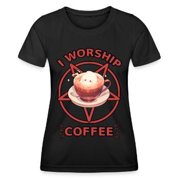 Art Café - Devil Worship - Women's Functional T-Shirt - black - Front - AI Model Female 172 light (172cm)