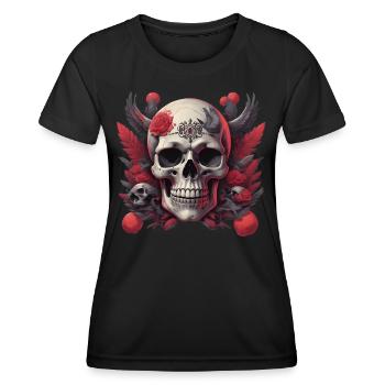 Crâne - T-shirt sport Femme - noir - Devant - AI Model Female 172 light (172cm)