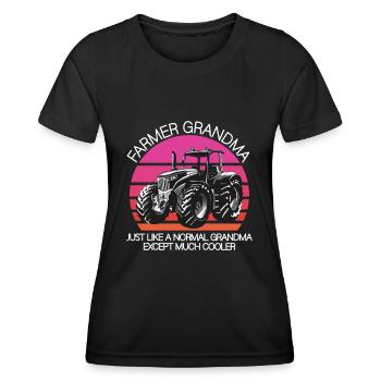 Farmer Grandma - Frauen Funktions-T-Shirt - Schwarz - Vorne - AI Model Female 172 light (172cm)