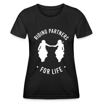 Riding Partners Couple Couple Bikercouple - Women's Functional T-Shirt - black - Front - AI Model Female 172 light (172cm)