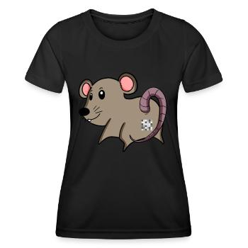 Mouse Ass - Mouse Butt - Women's Functional T-Shirt - black - Front - AI Model Female 172 light (172cm)