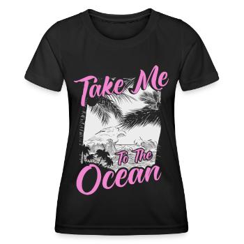 Emmène-moi à l’océan - Sun Sea Holiday Shirt - T-shirt sport Femme - noir - Devant - AI Model Female 172 light (172cm)
